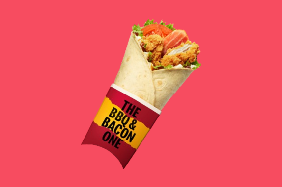 Tortilla wrap The BBQ and bacon chicken one. Mcdonald's wrap of the day.