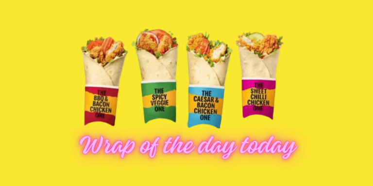 mcdonald's four wrap of the day on yellow background