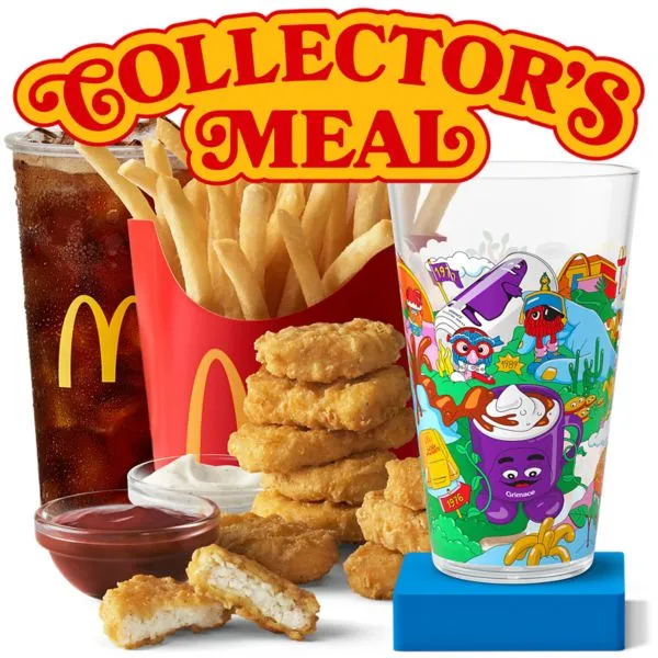 Collector's meal, collectible cups with 10 piece Mcnuggets meal